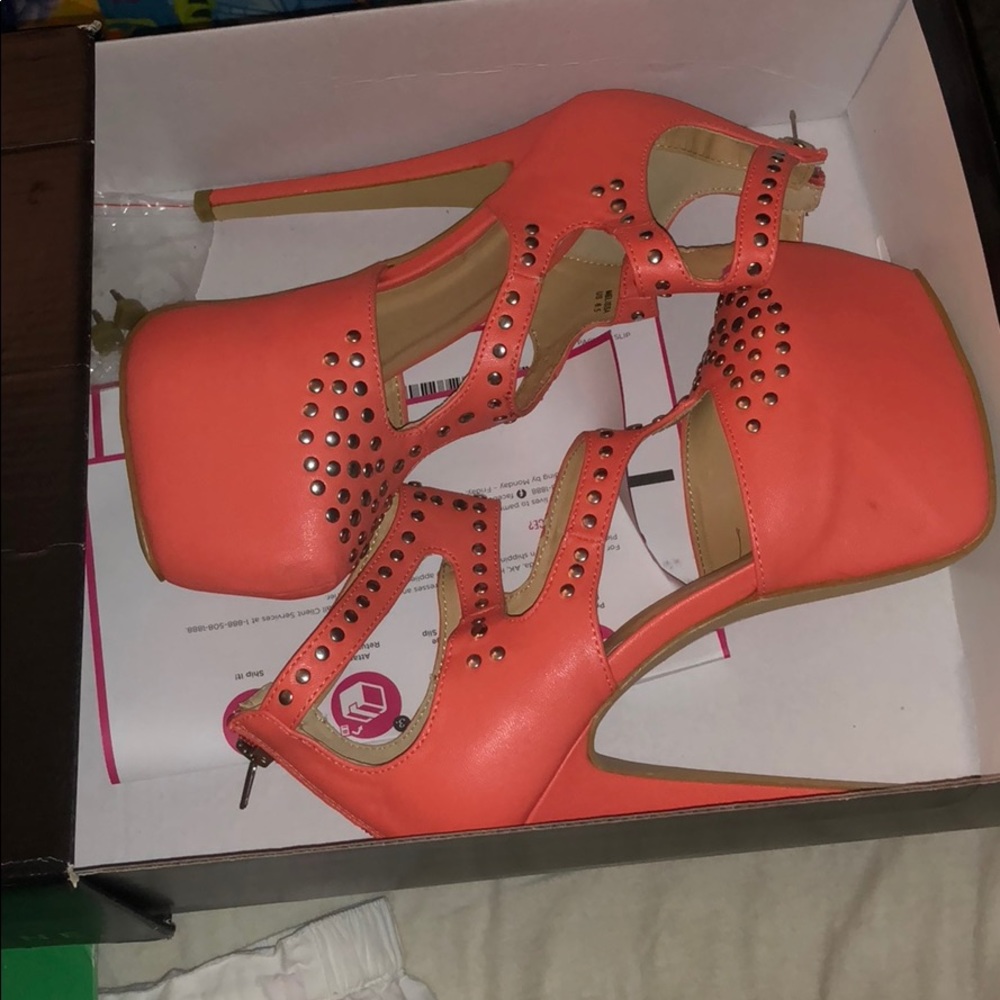Coral high heels